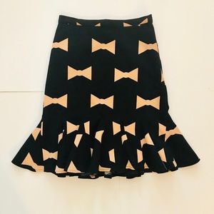 Anthropologie Bow Tie print skirt in Navy blue
